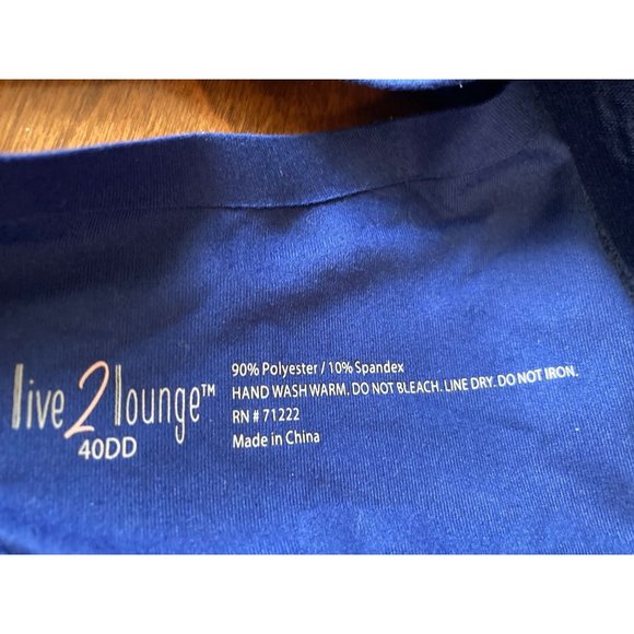 Women's Padded Tshirt Bra - Live 2 Lounge Navy 40DD - Picture 5 of 5